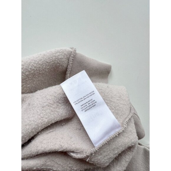 Aritzia TNA Cozy Fleece Beige Cotton 1/4 Zip Perfect Cropped Sweatshirt, Size S - Picture 11 of 16
